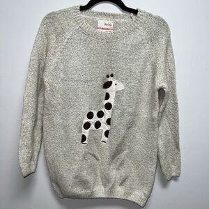Devi Seka novelty giraffe animal sweater cream women’s size small crewneck